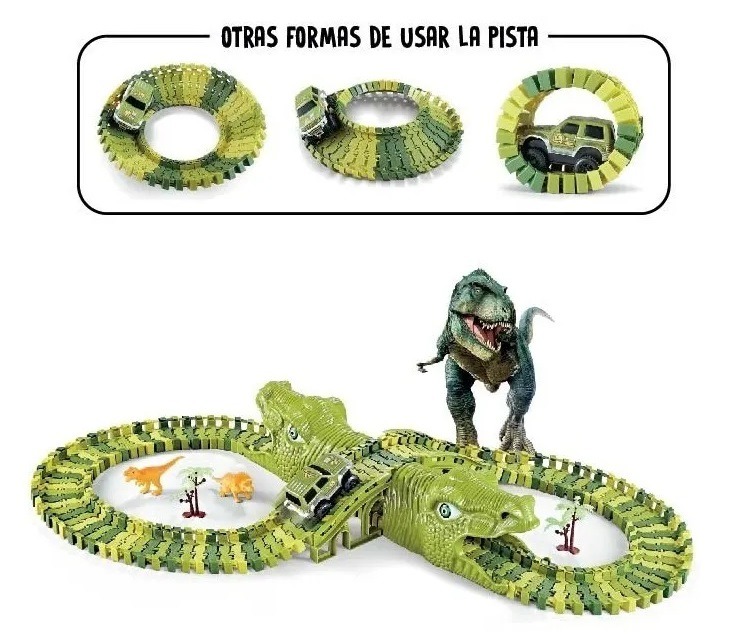 Pista Dinosaurio Con 1 Auto 6 Dinos 140 Piezas En Total Zippy Toys –  Tribilin